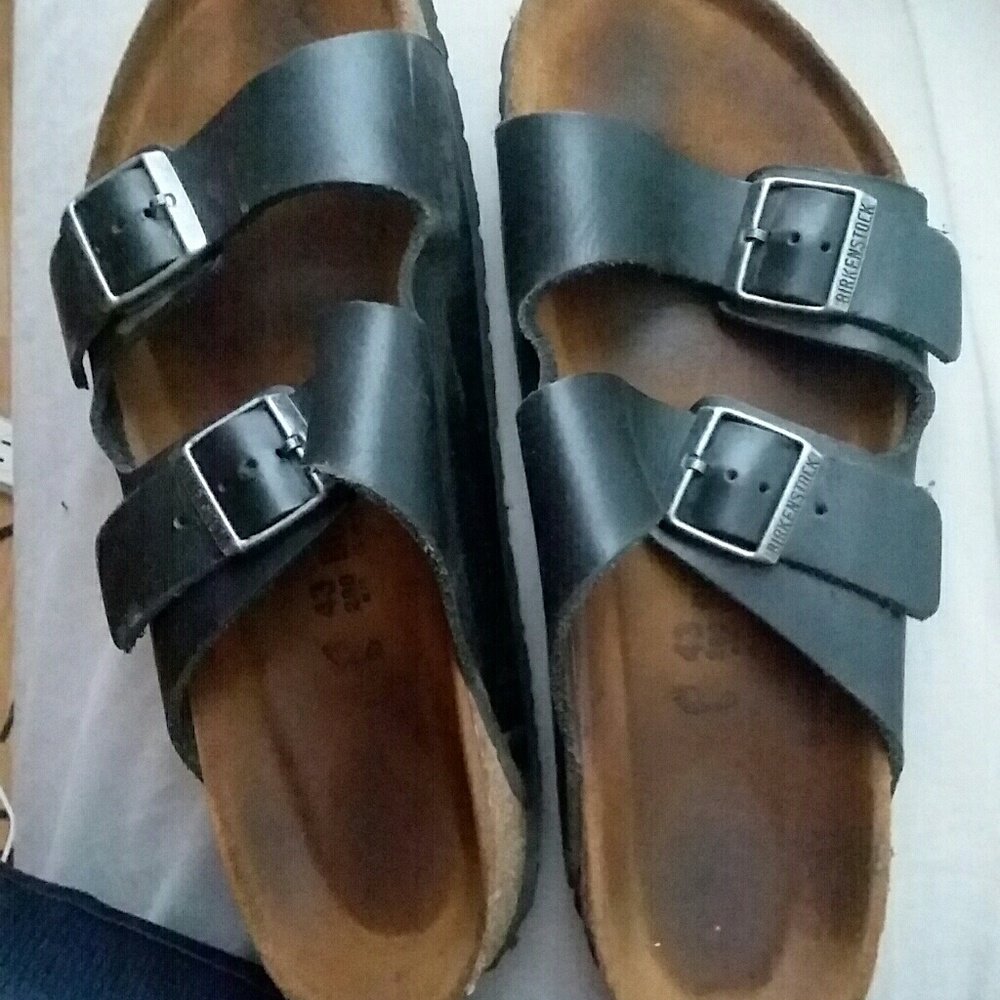 Men's Black Leather Birkenstock Sz 10